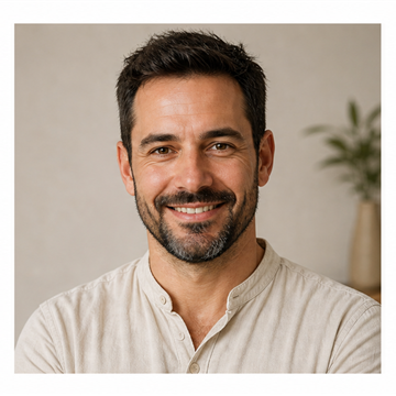 Retrato ficticio de Javier P., cliente de masaje